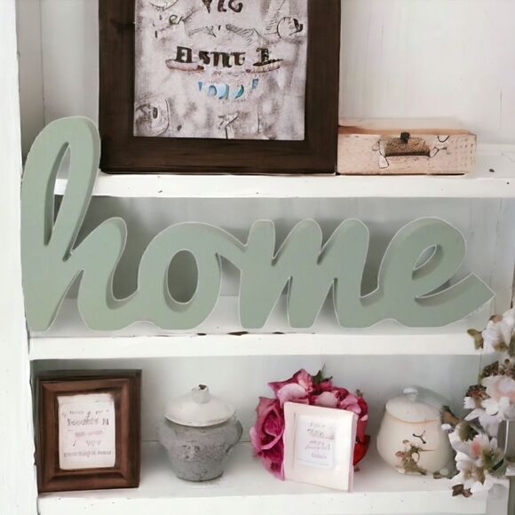 HOME Decor Figure Large Heavy Diecut Beach House Wooden Cutout Cursive Letter. - Picture 1 of 16